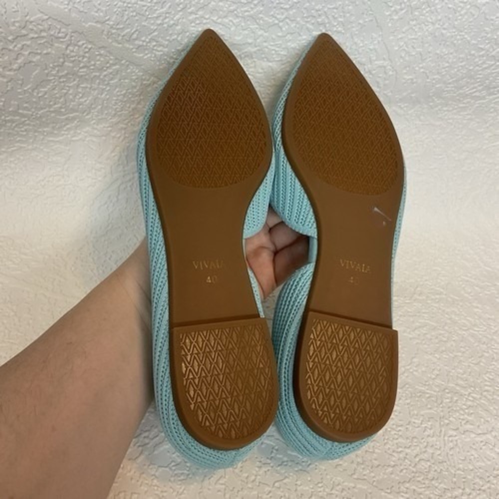 NWOT Vivaia Melia Pointed-Toe Knit‎ D'Orsay Comfortable Blue Flats Women 9 China - Picture 4 of 12